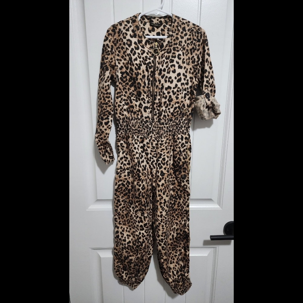 Guess girls leopard cheetah jumpsuit size 7 romper